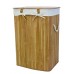 Set of 3 Laundry Hampers Bamboo Square Wicker Clothes Bin Baskets Storage Bin Organizers Folding Basket 100201